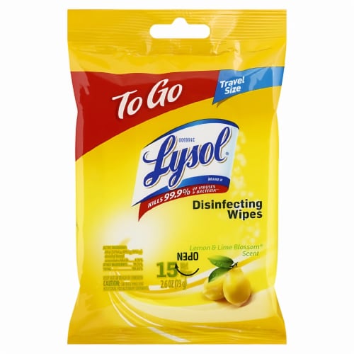 Lysol Disinfecting Wipes Lemon Lime Blossom To Go Flatpack 15 Ct