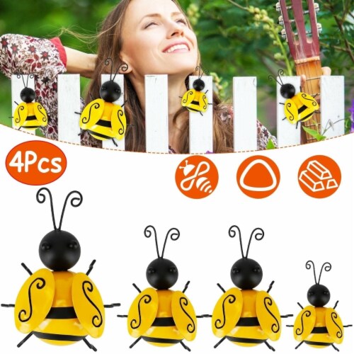 Pcs Bumble Bee Set Ornament D Iron Hanging Bee Wall Decor Art