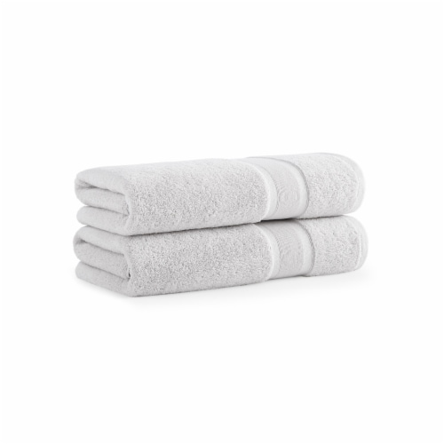 Aston Arden Aegean Recycled Bath Towel 30x60 Light Gray Solid 2 Pack