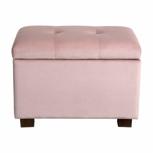 Corliving Velvet Ottoman With Storage Pink 1 Unit Food 4 Less