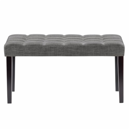 Corliving California Fabric Tufted Bench Dark Grey Unit Ralphs