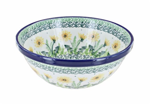 Blue Rose Polish Pottery Dandelion Cereal Soup Bowl 1 QFC