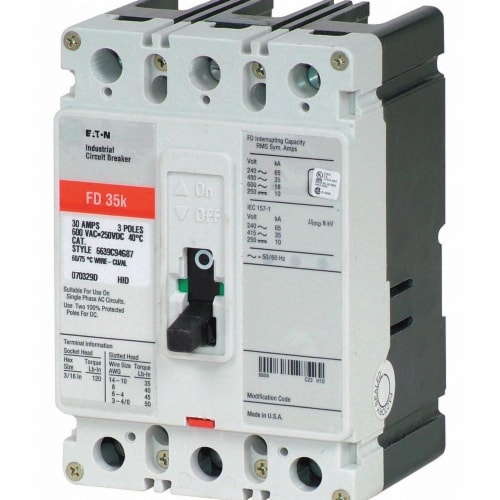 Eaton Circuit Breaker 30A 3P 600VAC FD FD3030 1 Fred Meyer