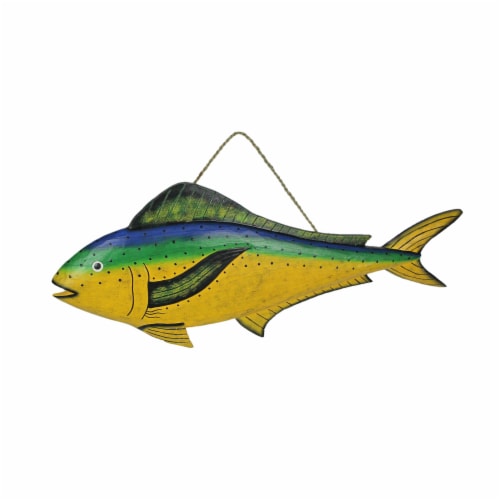 J D Yeatts Inch Hand Carved Wooden Mahi Mahi Sculpture Decorative