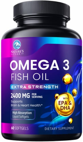 Triple Strength Omega 3 Fish Oil 2400 Mg Softgels Brain Heart