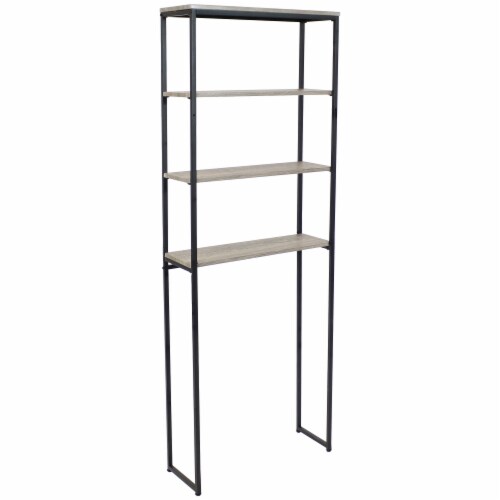 Sunnydaze Tier Industrial Over The Toilet Storage Shelf Oak Gray