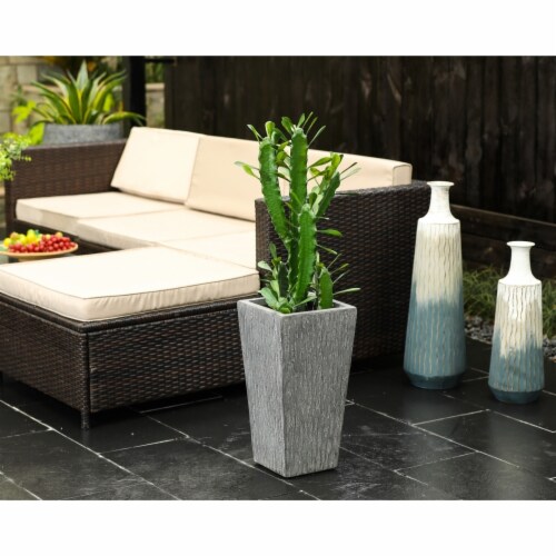 Luxen Home In H Tapered Square Gray Mgo Planter Kroger