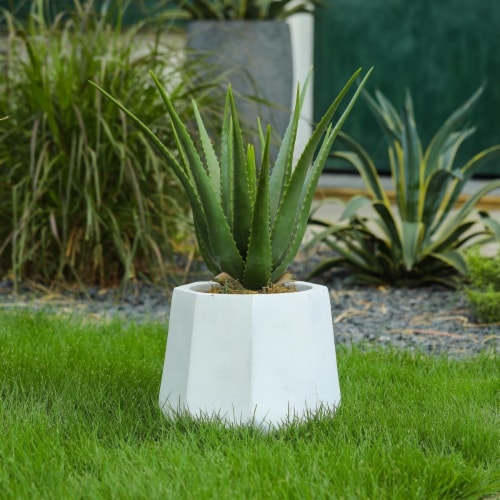 Luxen Home In H White Round Mgo Planter Kroger