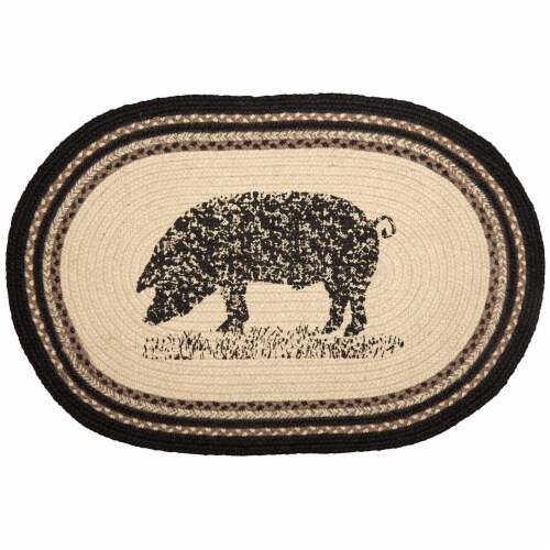 Vhc Brands Sawyer Mill Farmhouse Charcoal Pig Jute Kitchen Floor Cover