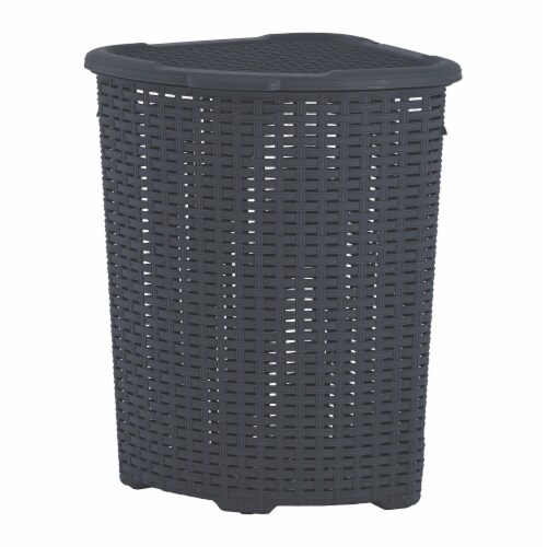 Superio Brand L Wicker Corner Hamper Onyx Grey Liter Kroger