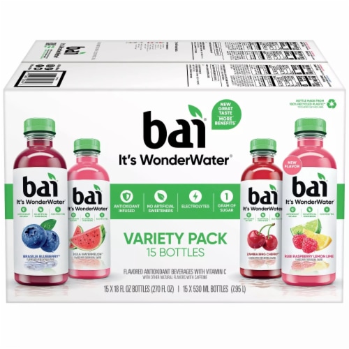 Bai Wonderwater Variety Pack 18 Fluid Ounce Pack Of 15 1 Unit