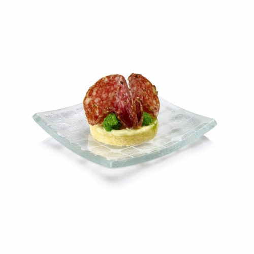 Rosseto Gls Clear Printed Glass Square Mini Plate Set Of