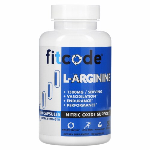 Fitcode L Arginine Extra Strength 1 500 Mg 100 Capsules 750 Mg Per