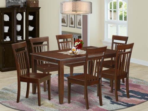 East West Furniture Dudley Piece Wood Dining Table Set In Mahogany