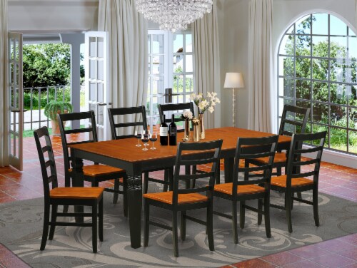 East West Furniture Logan Piece Wood Dinette Table Set In Black