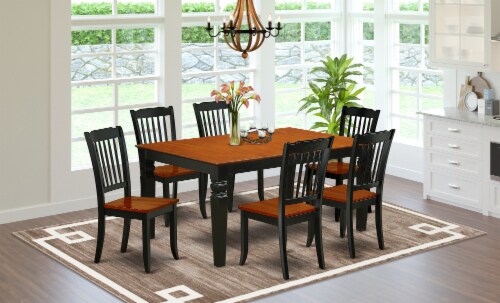 East West Furniture Weston Piece Dining Set With Wood Chairs In Black