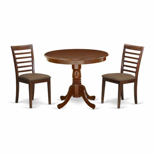 East West Furniture Antique Piece Dining Set With Linen Seat In