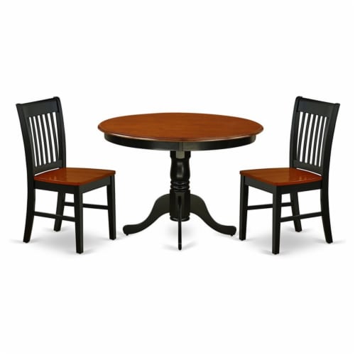 East West Furniture Hartland Piece Wood Kitchen Table Set In Black