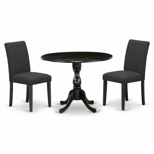 East West Furniture Dublin Piece Traditional Wood Dining Set In Black