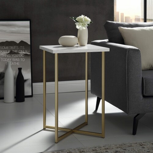 Montaigne Modern Piece Glam Metal X Base Side Table Set Pack