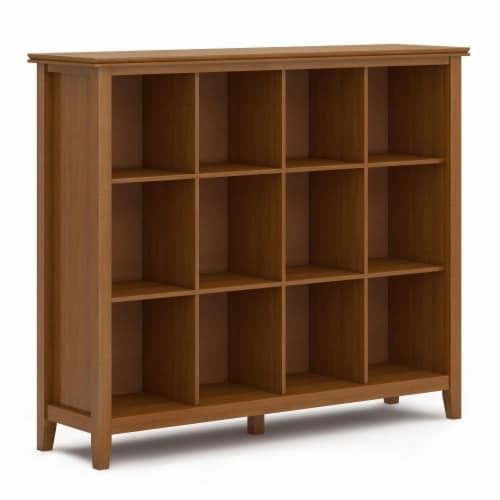 Simpli Home Artisan Cube Bookcase Solid Wood Storage Unit