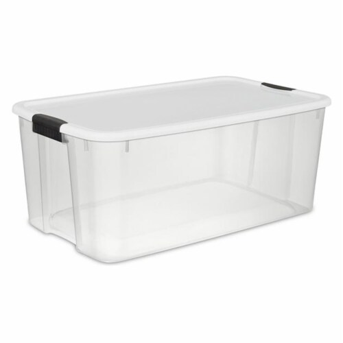 Sterilite Quart Ultra Latching Clear Plastic Storage Tote Container