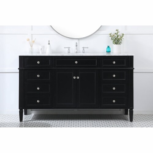 Inch Single Bathroom Vanity In Black Food Less