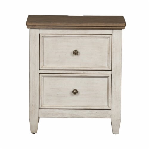 Heartland White Drawer Night Stand W Charging Station Kroger