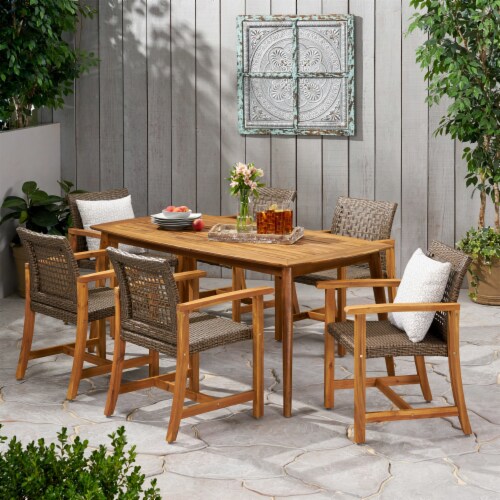 Mandy Outdoor Seater Acacia Wood Dining Set Unit Kroger