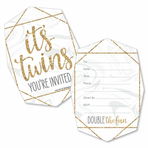 Big Dot Of Happiness It S Twins Shaped Fill In Invitations With