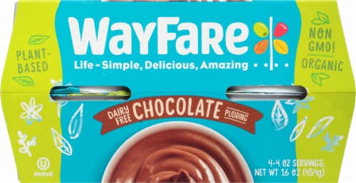 WayFare Organic Chocolate Pudding 4 Ct 4 Oz Kroger