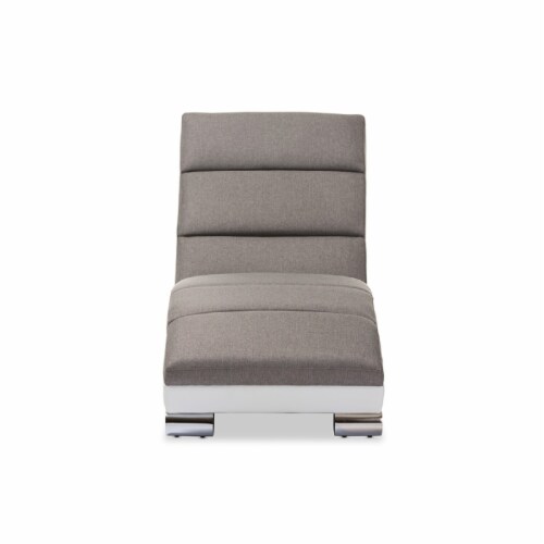 Baxton Studio Percy Modern And Contemporary Grey Fabric And White Faux