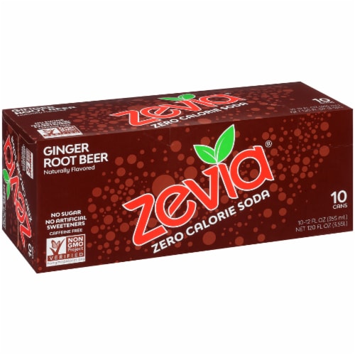 Zevia Ginger Root Beer Zero Calorie Soda 10 Cans 12 Fl Oz Frys