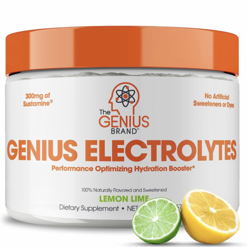 Genius Brand ELECTROLYTES LEMON LIME Natural Hydration Supplement