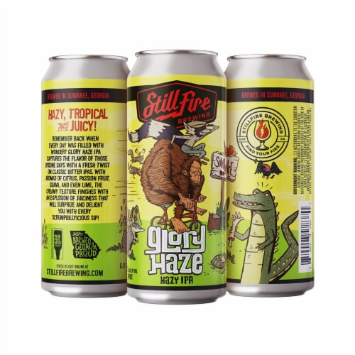 StillFire Brewing Glory Haze Hazy IPA Craft Beer Cans 4 Cans 16 Fl