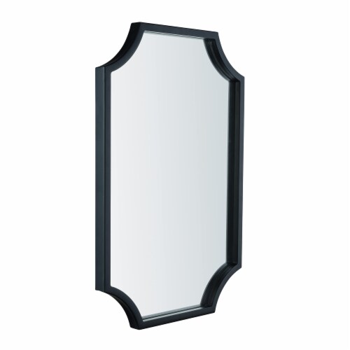 Hamilton Hills X Black Metal Framed Scalloped Mirror X