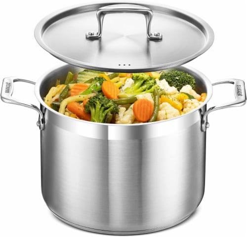 Stockpot Brushed Stainless Steel Heavy Duty Induction Pot With Lid