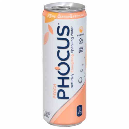 Phocus Caffeinated Peach Flavored Sparkling Water Can Fl Oz