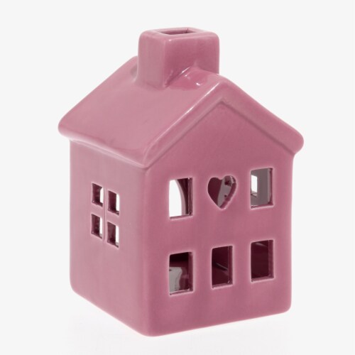 Holiday Home Valentine s Day Ceramic House Table Décor Pink 4 in