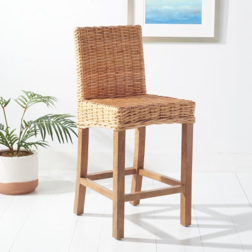 SAFAVIEH Tobie Rattan Counter Stool Natural Natural 1 Unit QFC