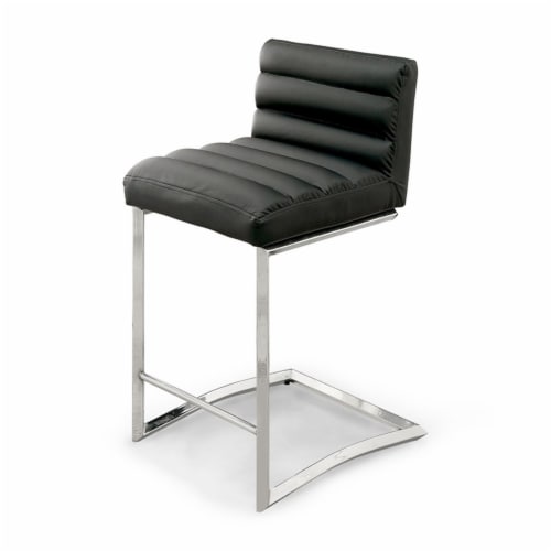 Furniture Of America Vova Modern Faux Leather Counter Stool In Black