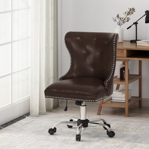 Simplie Fun Contemporary Swivel Lift Office Chair With Nailhead Trim