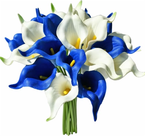 Mandy S Blue And White Fake Flowers Artificial Calla Lily Silk Flowers