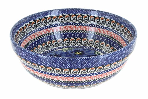 Blue Rose Polish Pottery Blue Art Cereal Soup Bowl 1 Smiths Food