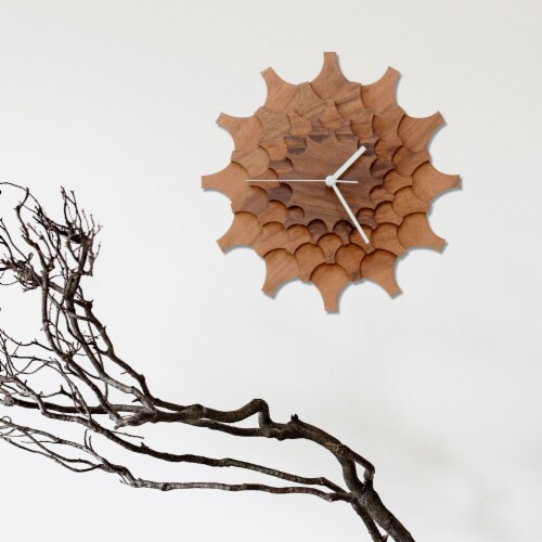 Cogwheel Walnut Unique Wall Clock Handmade Back To The Nature