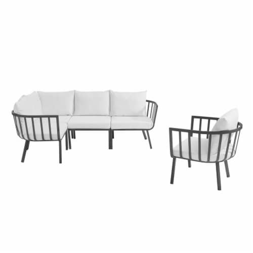 Ergode Riverside Piece Outdoor Patio Aluminum Set Gray White