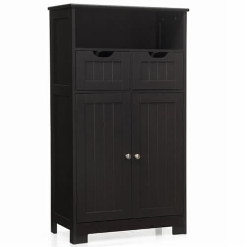 Hivvago Bathroom Wooden Side Cabinet With 2 Drawers And 2 Doors 1