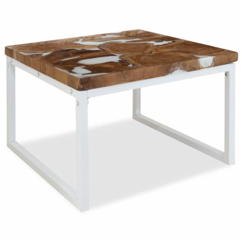 VidaXL Coffee Table Teak Resin 23 6 X23 6 X15 7 23 6 X23 6 X15 7 1