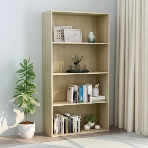 VidaXL 4 Tier Book Cabinet Sonoma Oak 31 5 X11 8 X59 6 Engineered Wood