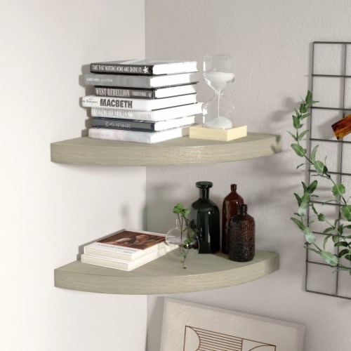 Vidaxl Floating Corner Shelves Pcs Oak X X Mdf X